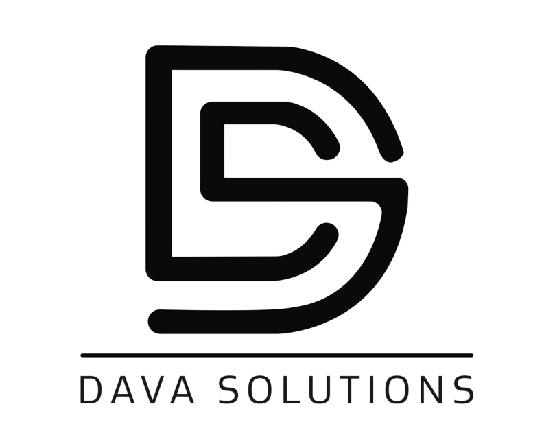 white D dava solutions logo